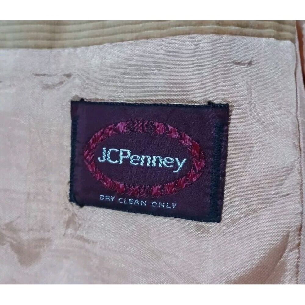 JC Penney Blazer Mens 44 R Brown‎ Corduroy Jacket 2 Button Vintage - Picture 4 of 7